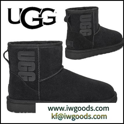 【UGG ブランド コピー】ロゴブーツ CLASSIC MINI  RUBBER LOGO BK iwgoods.com:pwzct4-3