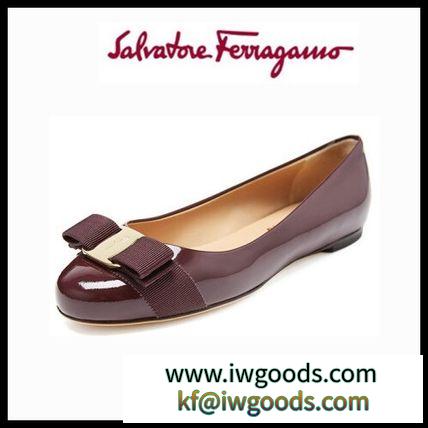 ◆Salvatore FERRAGAMO ブランドコピー◆VARINA フラットシューズ BURGUNDY iwgoods.com:9sw6vp-3