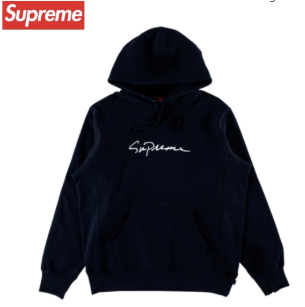 2022-2022秋冬定番シュプリームパーカーSupreme Classic Script Hooded Sweatshirt Navyブランドコピー安いオシャレトレンドスウェット iwgoods.com bauSna-3