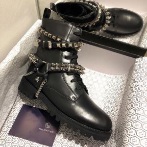 2020秋に注目したい フィリッププレイン一番おしゃれ秋冬トレンド  PHILIPP PLEIN レザーブーツ 秋ファションのトレンド iwgoods.com ryySjm-3