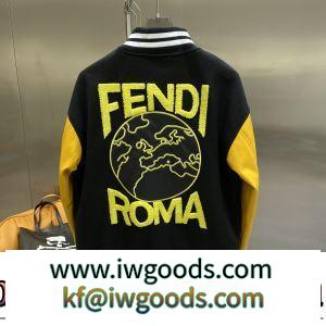 高級感漂わせる フェンディ偽物ブランド 2021秋冬 フェンディ FENDI 海外セレブ愛用 革ジャンパー 野球ウェア 鮮やかな配色 iwgoods.com vqii0b-3