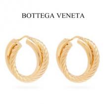 【19AW】BOTTEGA VENETA ブランドコピー商品★Half-twist gold double-hoop earrings iwgoods.com:6apkqb