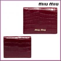 【関税送料込み・国内発送】MIUMIU ブランドコピー クロコ型押しレザー財布　赤 iwgoods.com:7663uh