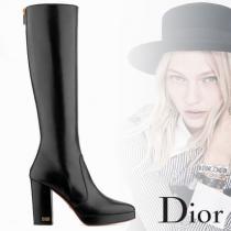 2019AW 先行【DIOR 激安スーパーコピー】ロゴ入り レザー ロング丈ブーツ black iwgoods.com:jx4cg7