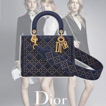 【DIOR 偽物 ブランド 販売】“LadyDIOR 偽物 ブランド 販売”ブルーデニム×goldスタッズ 2wayBag iwgoods.com:6v1vt2