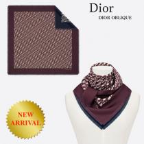 DIOR ブランド 偽物 通販 OBLIQUE ボルドー＋ネイビーブルー シルク スカーフ iwgoods.com:y4oxfq