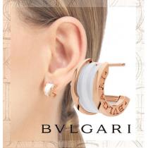 【BVLGARI 偽物 ブランド 販売】ホワイトセラミック　18Kローズゴールドピアス iwgoods.com:su390c