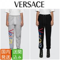 送関込み★VERSACE 偽ブランド★ロゴ刺繍スウェットパンツ ウエスト紐 iwgoods.com:xfh939