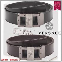 半額以下大特価SALE！【VERSACE コピー品】smooth black leather  belt iwgoods.com:jqxzfy