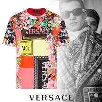 VERSACE スーパーコピー FLORALMANIAプリント ワイドフィット Tシャツ iwgoods.com:ht7dcp