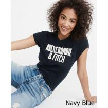 即発可!Abercrombieアバクロ WomensアップリケTシャツ/Navy iwgoods.com:fapqqv