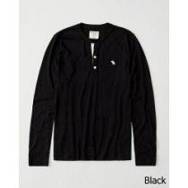 偽物！アバクロA&F ムース刺繍 ヘンリーネックTシャツ/Black iwgoods.com:ahvtye