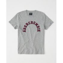 即発可!Abercrombieアバクロ アップリケロゴTシャツ/Grey iwgoods.com:v1kxj2