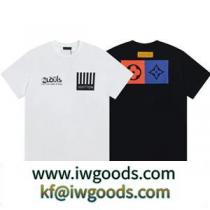 ロゴがお洒落☆LOUIS VUITTON ルイヴィトン偽物 Tシャツ コットンジャージー 前面と背面にプリントされた iwgoods.com 8r0rmq