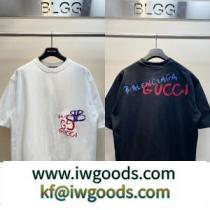 トレンド感を楽しめ新作 GG×BALENCIAGA ブランド半袖Tシャツコピー 2色可選 一味違ったデザイン 男女兼用 iwgoods.com PTXbSb