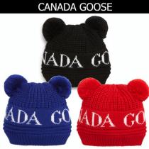 【CANADA Goose ブランドコピー商品】3色*くま耳風/ポンポン*ロゴ入/ニット帽* iwgoods.com:v16c3i