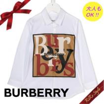 【大人も着れる】BURBERRY ブランドコピー通販 スカーフプリントロゴシャツ ホワイト iwgoods.com:p56py5