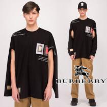 BURBERRY コピー商品 通販 カットアウト長袖 モンタージュプリント Tシャツ Black iwgoods.com:in5nff