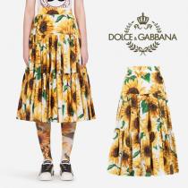 【Dolce&Gabbana ブランド コピー】新作★ロンゲットスカート ポプリン ヒマワリ iwgoods.com:o6ejkm