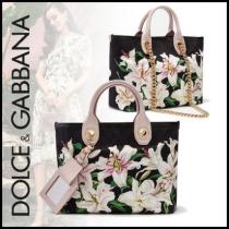 DOLCE&Gabbana 激安コピー ドルガバ 19AW ユリ柄 キャンバス ハンドバッグ iwgoods.com:lz7zkn