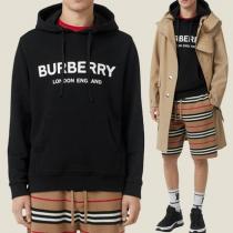 BURBERRY ブランドコピー ロゴプリント コットンフーディー iwgoods....