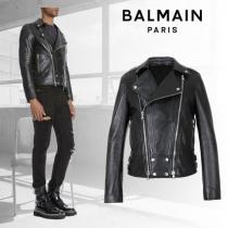 【BALMAIN ブランドコピー(バルマン ブランドコピー通販)】レザーバイカージャ...