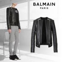 【BALMAIN コピーブランド(バルマン 偽物 ブランド 販売)】レザーバイカージ...