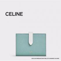 新色！【CELINE コピーブランド】バイカラーミディアム ストラップウォレット i...