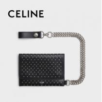 【CELINE ブランド 偽物 通販】バイカー チェーン付きウォレット・ブラック i...