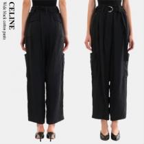 CELINE コピーブランド　Wide black cotton pants iwg...