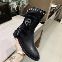 フィリッププレイン 軽くて着心地も抜群  PHILIPP PLEIN 秋冬スタイルを華やかに  レザーブーツ  上品な冬スタイルを楽しもう iwgoods.com Kjymam-1