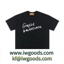 お洒落感度が高まる GUCC1×BALENCIAGA ブランド偽物 半袖Tシャツ 2色可選 スタイリッシュな印象を与える iwgoods.com muCW1z-1