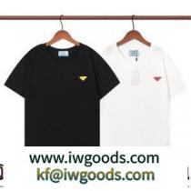 2022春夏 着心地抜群 シンプル 半袖Tシャツ 2色可選 快適な着心地 プラダ偽物ブランド iwgoods.com 4XT5Pn-1
