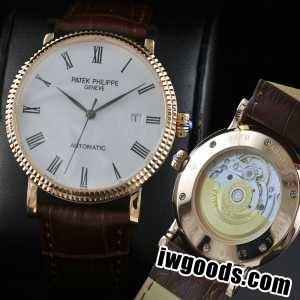 新着 自動巻き スイスムーブメント  Patek Philippe  パテックフィリップ  メンズ腕時計 www.iwgoods.com