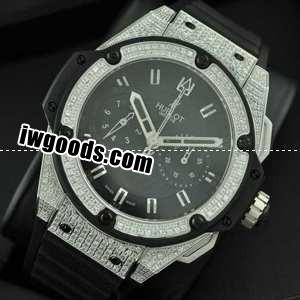 便利な機能性ある　ウブロ メンズ腕時計 自動巻き 5針 ダイヤベゼル 日付表示  45MM ラバー シルバー www.iwgoods.com