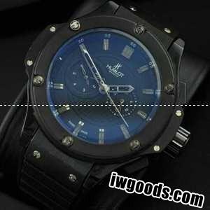 自動巻き Hublotウブロ メンズ腕時計  5針クロノグラフ日付表示 ラバー 45.28mm ブラック www.iwgoods.com