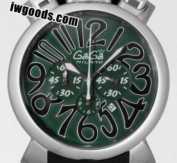 重量感もありガガミラノコピー マニュアーレ クロノ48mm　クォーツ 5050.6 ブラックラバー腕時計 www.iwgoods.com