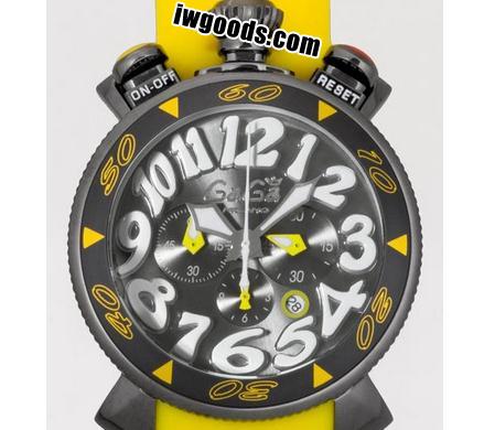 使いに活躍するガガミラノコピー クロノ48mm クォーツ 6054.6 イエローラバーデイリー腕時計 www.iwgoods.com