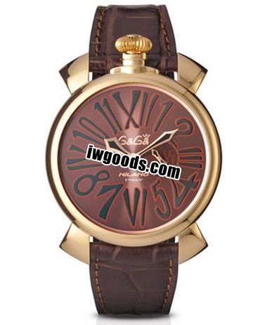 新作　ガガミラノコピー スリム46mm ブラウンレザー　抜群の完成度を誇っている腕時計 www.iwgoods.com