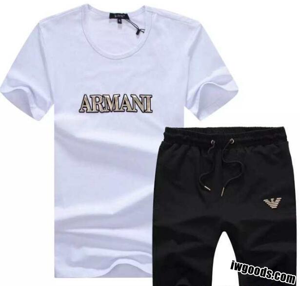 2018 お買得 ARMANI アルマーニ 人気通販 半袖Tシャツ 上下セット 2色可選 www.iwgoods.com