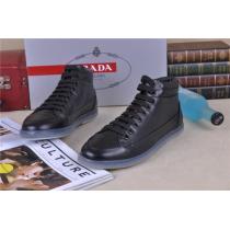 新品入荷 2022-14秋冬 PRADA プラダ ショートブーツ 靴 ブラック