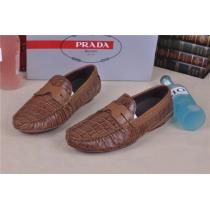 モテるアイテム 2022-14秋冬新作 PRADA プラダ レザー靴靴 BROWN