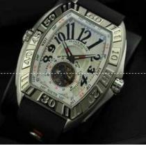 定番モデルのフランクミュラーコピー メンズ腕時計 自動巻き 2針 夜光効果 50.20X43.20mm シルバー ラバー.