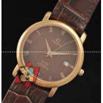 人気シリーズオメガOMEGAデ・ビル  コーアクシャル自動巻き腕時計　アリゲーター革ベルト 　ブラウン