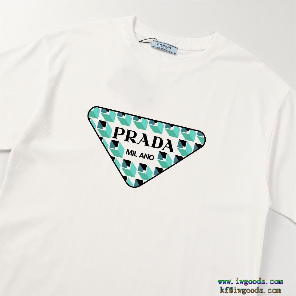プラダPRADAブランド 偽物 激安低価格2024のトレンド半袖Tシャツ【ユニセックス】