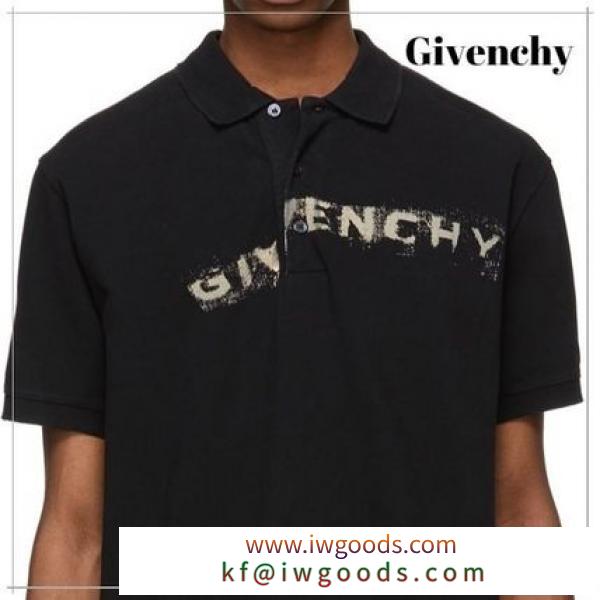 GIVENCHY ブランド コピー ブラック オーバーサイズ グラフィティ ロゴ ポロ iwgoods.com:0qtcfs