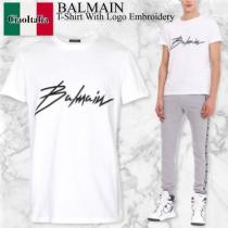 BALMAIN 偽ブランド t-shirt with logo embroidery iwgoods.com:it25eh