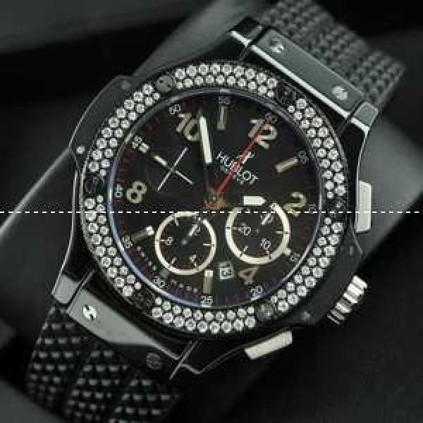 スイスムーブメンノ7750 Hublot ウブロ メンズ腕時計 自動巻き 6針 ダイヤベゼル セラミック  44.5MM ラバー BALCK