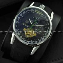 自動巻き 5針クロノグラフ タグホイヤー【TAG HEUER】 メンズ腕時計 Tourbillon トゥールビヨン ラバー 43.55mm
